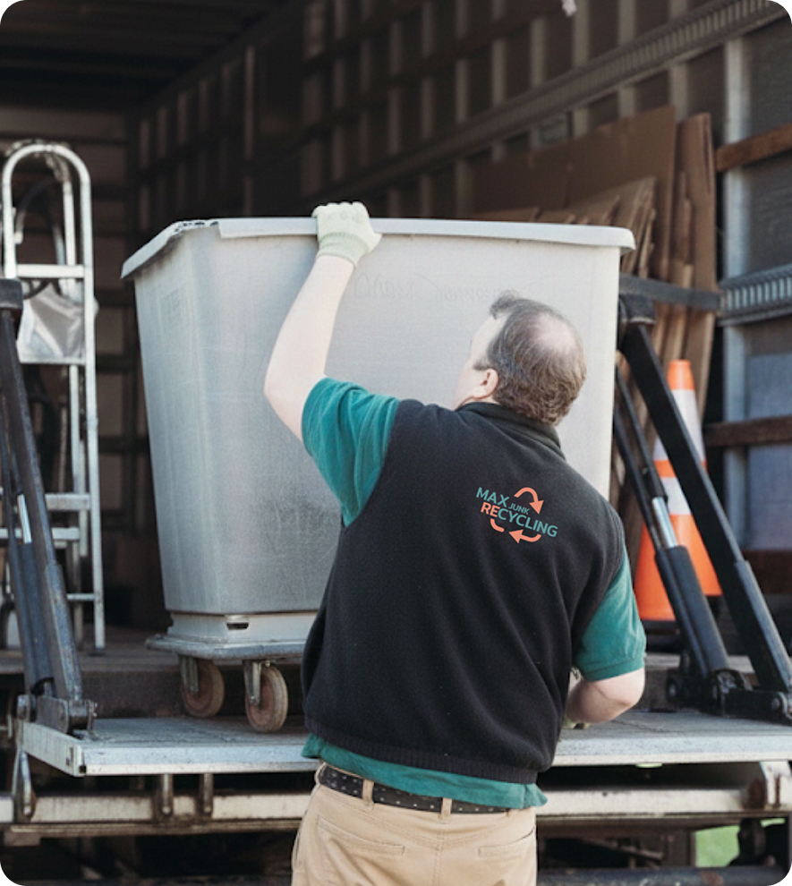 Professional junk removal service in action